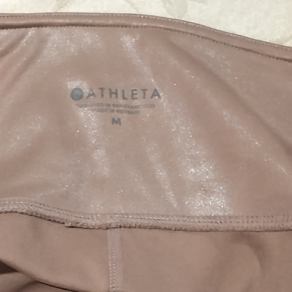 Athleta Medium Shimmering Beige Leggings - Picture 5 of 8